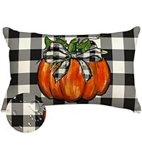 Outdoor Fall Pillow Covers Waterproof 12x20 Orange Pumpkin Decor | Amazon (US)