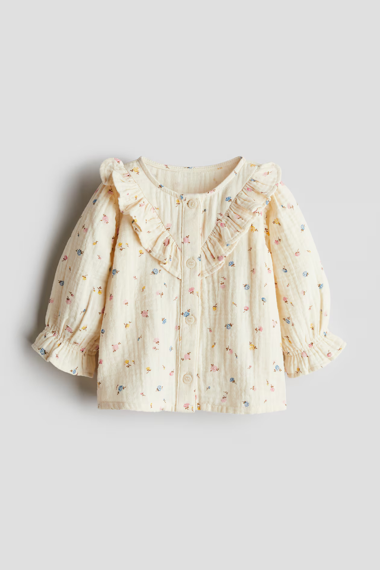 Flounce-detail cotton blouse | H&M (UK, MY, IN, SG, PH, TW, HK)
