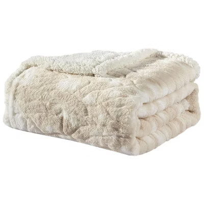 Plazatex Alaska Decorative Super Soft Throw Blanket for Sleep/Decor 50" X 60" Beige | Target