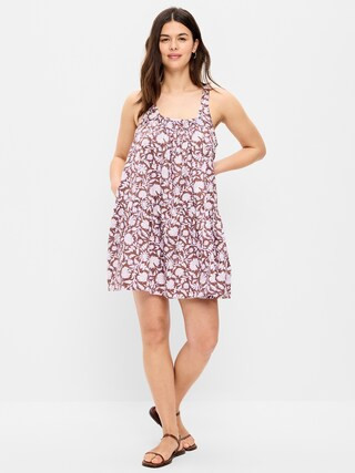 Sleeveless Scoop-Neck Mini Swing Dress | Old Navy (US)