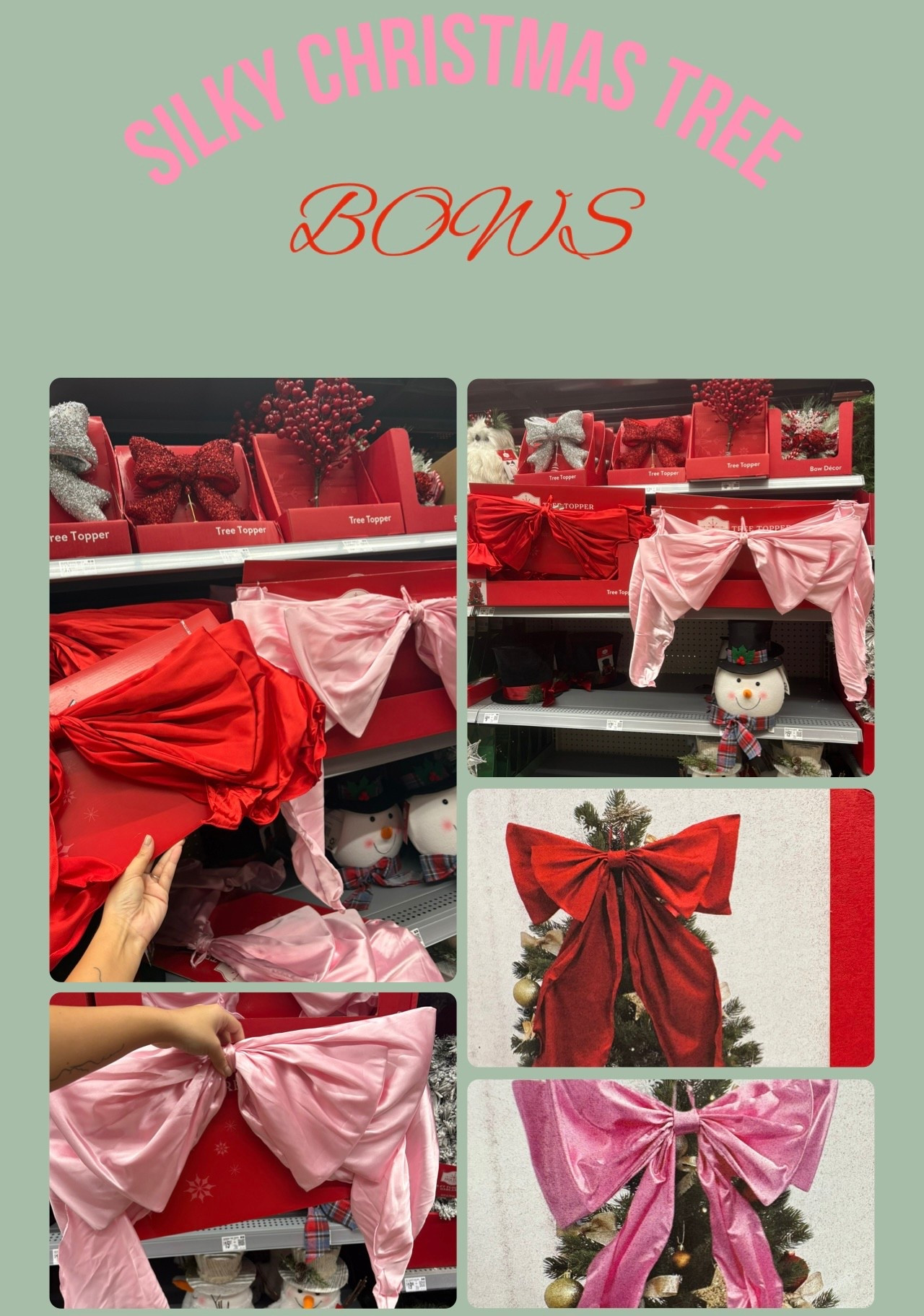 Obsessed!!! #christmastreebows #christmastreebowtopper #christmas #christmasdecor #christmastreedecor #christmastreesilkybow #bowdecor