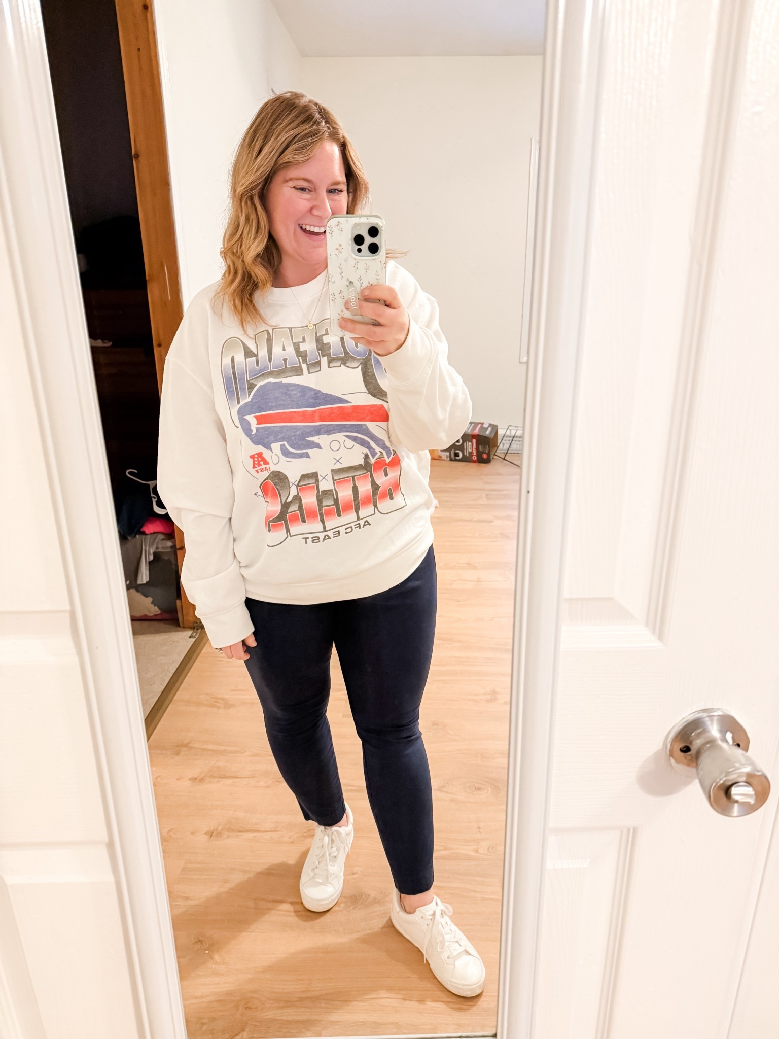 Go Bills!  XL in sweatshirt and 16 petite in pixie pants 

#LTKMidsize #LTKSeasonal #LTKHoliday