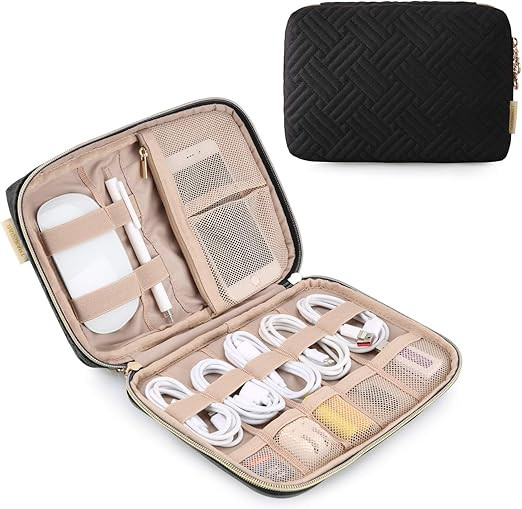Amazon.com: BAGSMART Electronic Organizer Small Travel Cable Organizer Bag for Hard Drives, Cable... | Amazon (US)