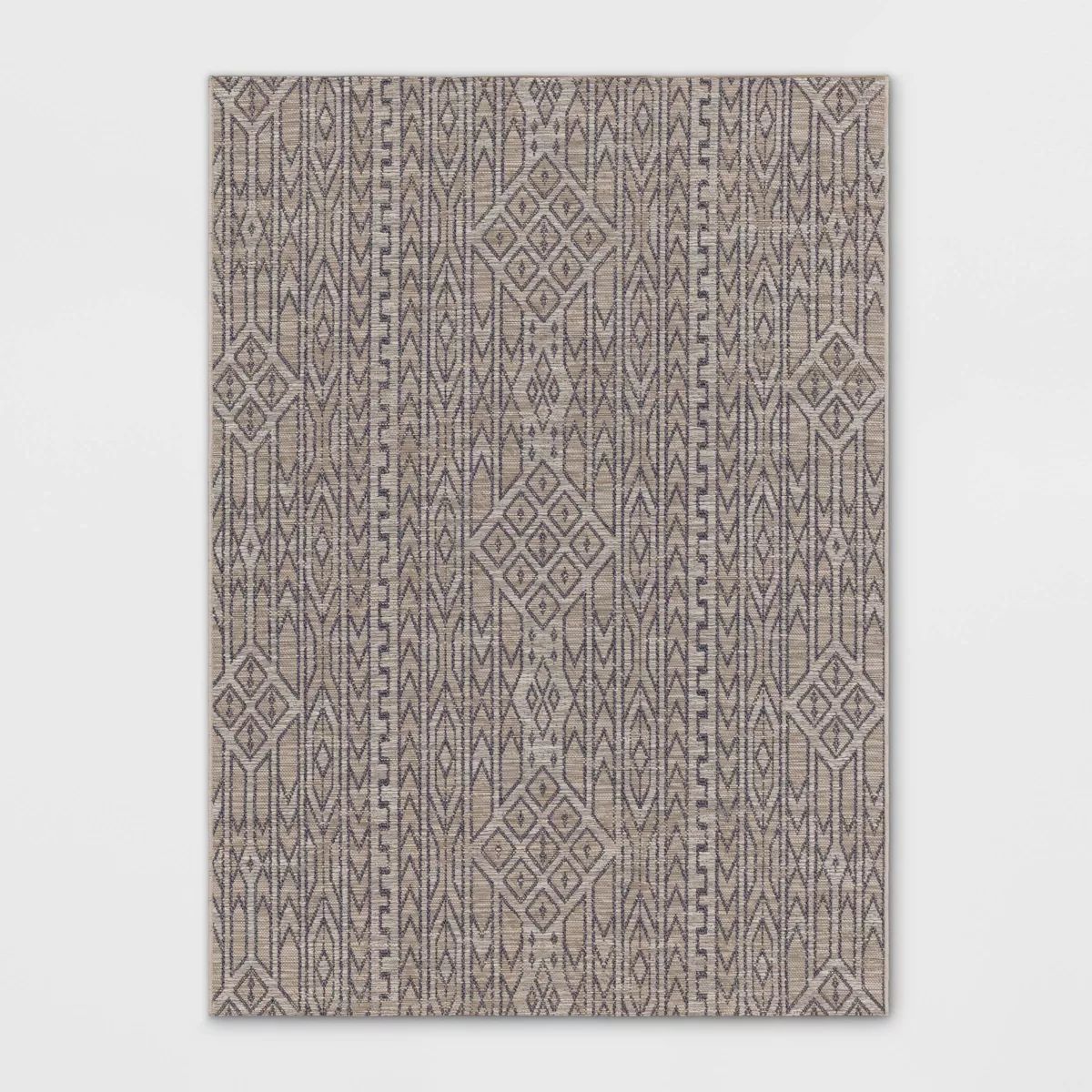 Outlined Geo Pattern Outdoor Rug Neutral - Threshold™ | Target