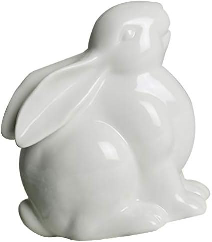 BESPORTBLE Ceramic Bunny Figurine Easter White Porcelain Rabbit Sculpture Desktop Ornament Kids Toy  | Amazon (US)