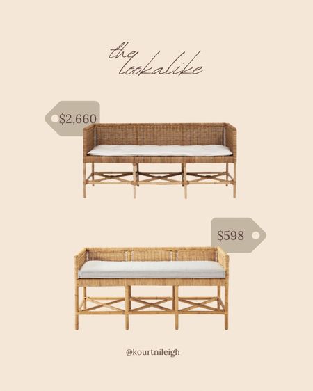 The Lookalike! These Rattan Benches are a great addition to any space, inside or out! 

#LTKSeasonal #LTKhome #LTKFind