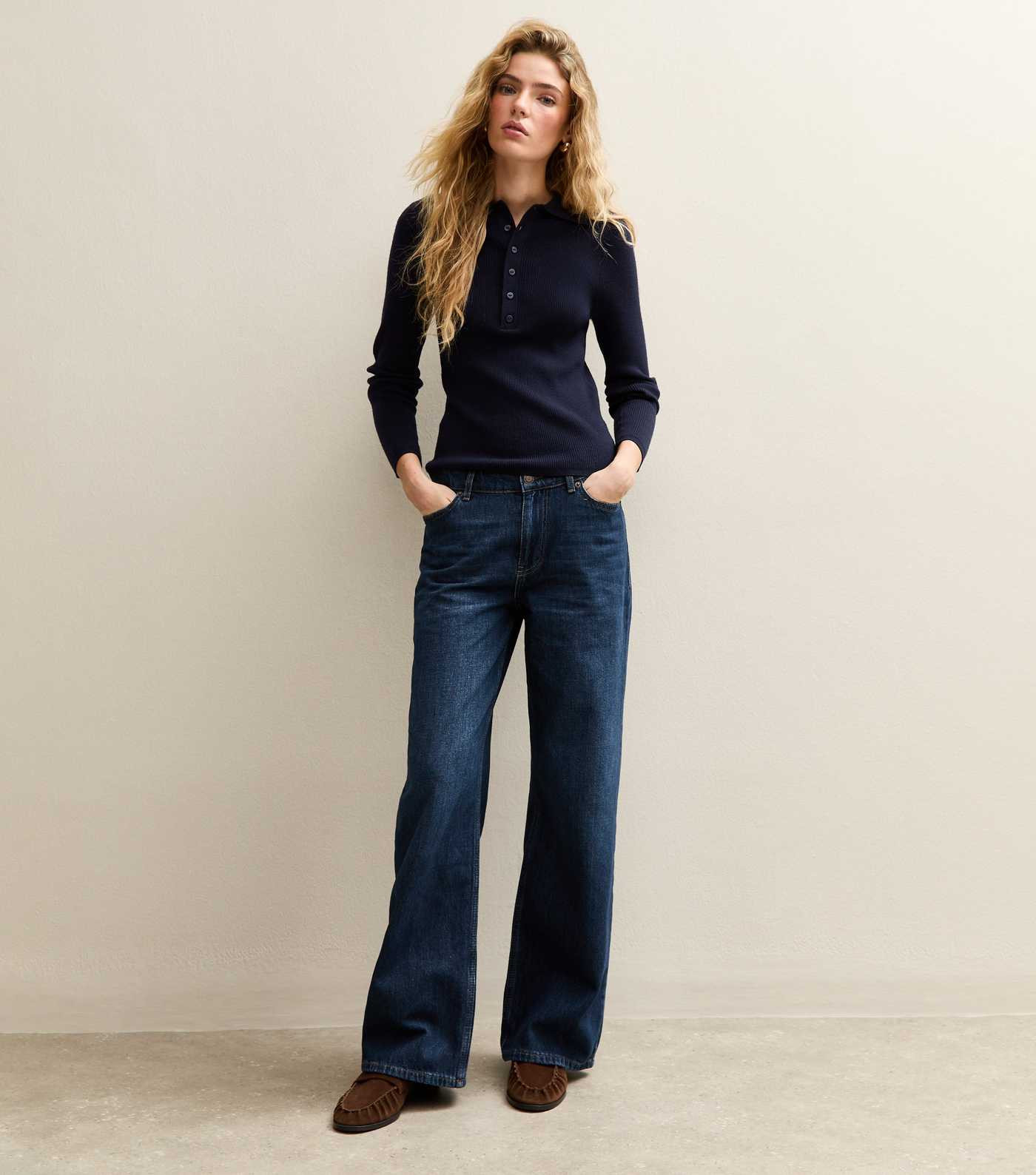 Blue Low Rise Wide Leg Jeans | New Look | New Look (UK)