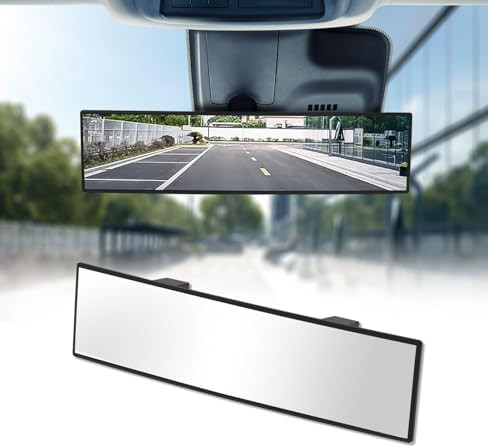 Rear View Mirror, Chrome Anti-glare Panoramic Rear Mirrors Universal 12 Inch Convex Car Interior ... | Amazon (US)