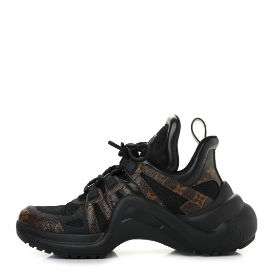 LOUIS VUITTON Calfskin Patent Monogram LV Archlight Sneakers 42 Black | Fashionphile