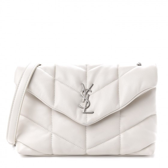 SAINT LAURENT

Lambskin Quilted Mini Loulou Puffer Monogram Chain Satchel Blanc Vintage | Fashionphile