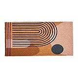 Main + Mesa Geometric Coir Doormat with Non-Slip PVC Backing, Curved Geo | Amazon (US)