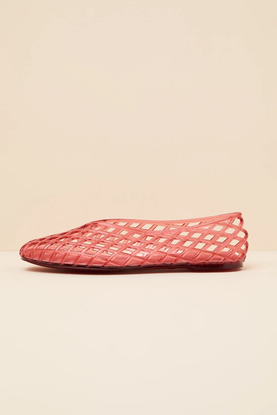 Jam Coral Sheer Jelly Flats | Lulus