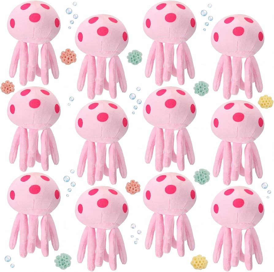 RoundFunny 12 Pcs Sponge Themed Party Jellyfish Plush Stuffed Animal Sponge Themed Soft Toys Gift... | Amazon (US)