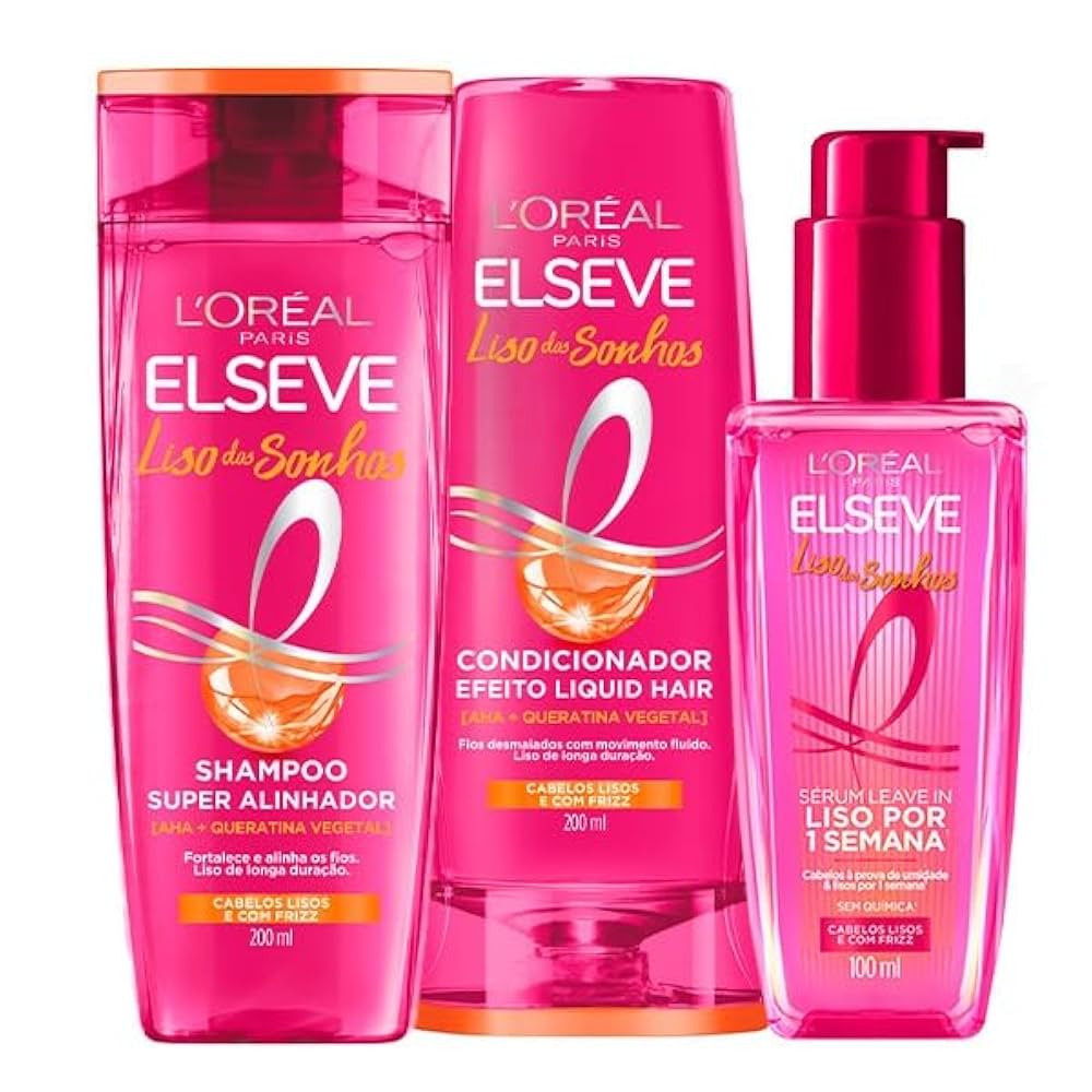 Kit Shampoo, Condicionador e Sérum L'Oréal Paris Elseve Liso dos Sonhos | Amazon (BR)
