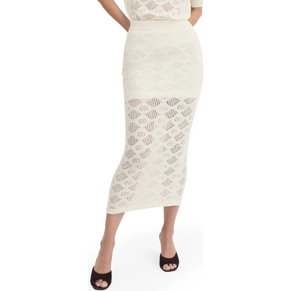 Favorite Daughter The Courtside Pattern Maxi Sweater Skirt in Ivory at Nordstrom, Size Large | Nordstrom