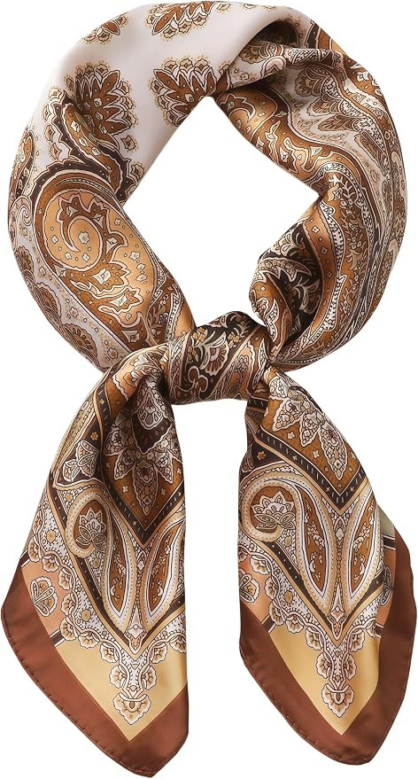 Silk Like Square Scarf for Women Men 27.5" | Amazon (US)
