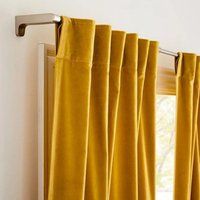 Velvet Look Curtain Mustard Yellow Color Tap & Rod Pocket Nursery Bedroom Kitchen Office Window High | Etsy (US)