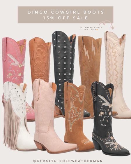Dingo1969 Memorial sale. Get 15% off your order until midnight! 

* discount applied at checkout 

loving all these cowgirl boots — perfect time to snag some you love for 15% off! ✨🇺🇸💓

#LTKShoeCrush #LTKFestival #LTKSaleAlert
