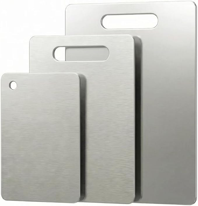 3 PCS Stainless Steel Cutting Boards for Kitchen, 304 Metal Non Stick Small Chopping Board Set, D... | Amazon (US)