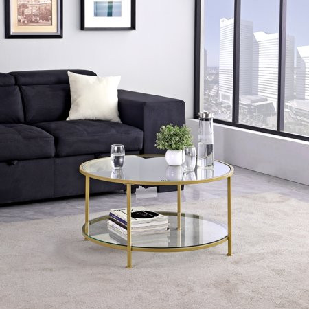 FirsTime & Co. Gold Marcus Coffee Table Modern Metallic Round Metal 32 x 32 x 17 in | Walmart (US)