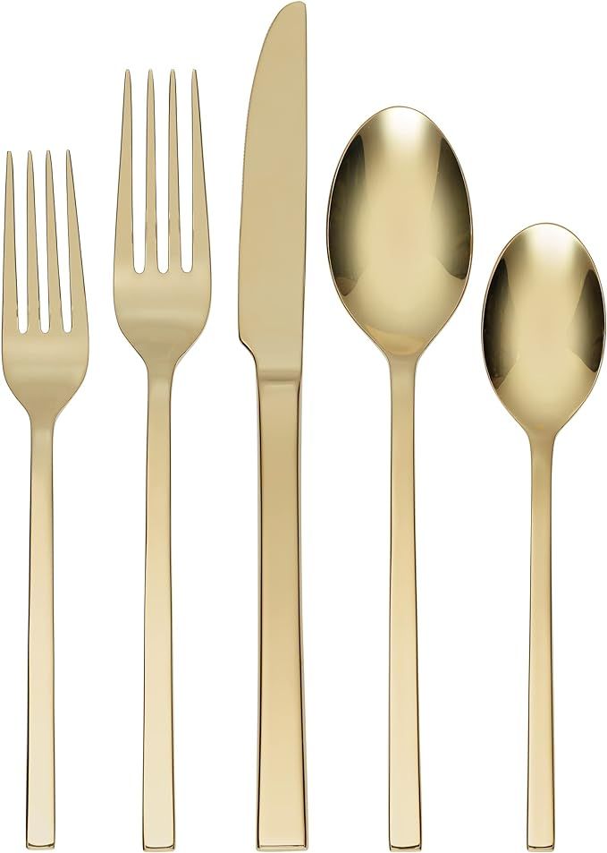 Oneida Allay Champagne 20 Piece Everyday, Service for 4 Flatware Set, 20PC FW, STAINLESS | Amazon (US)