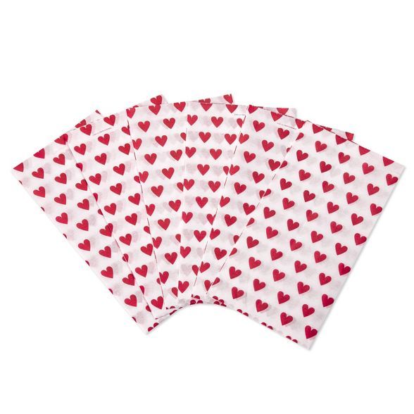 6ct Tissues All Over Red Hearts | Target