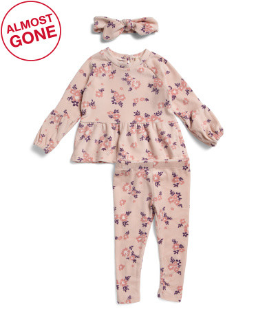 Infant Girls Velour Balloon Sleeve Top And Leggings Set | TJ Maxx