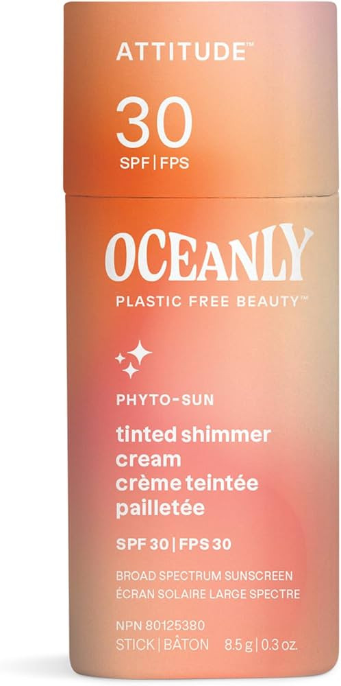 ATTITUDE Oceanly Tinted Shimmer Face Cream Stick with SPF 30, EWG Verified, Plastic-Free, Broad S... | Amazon (US)