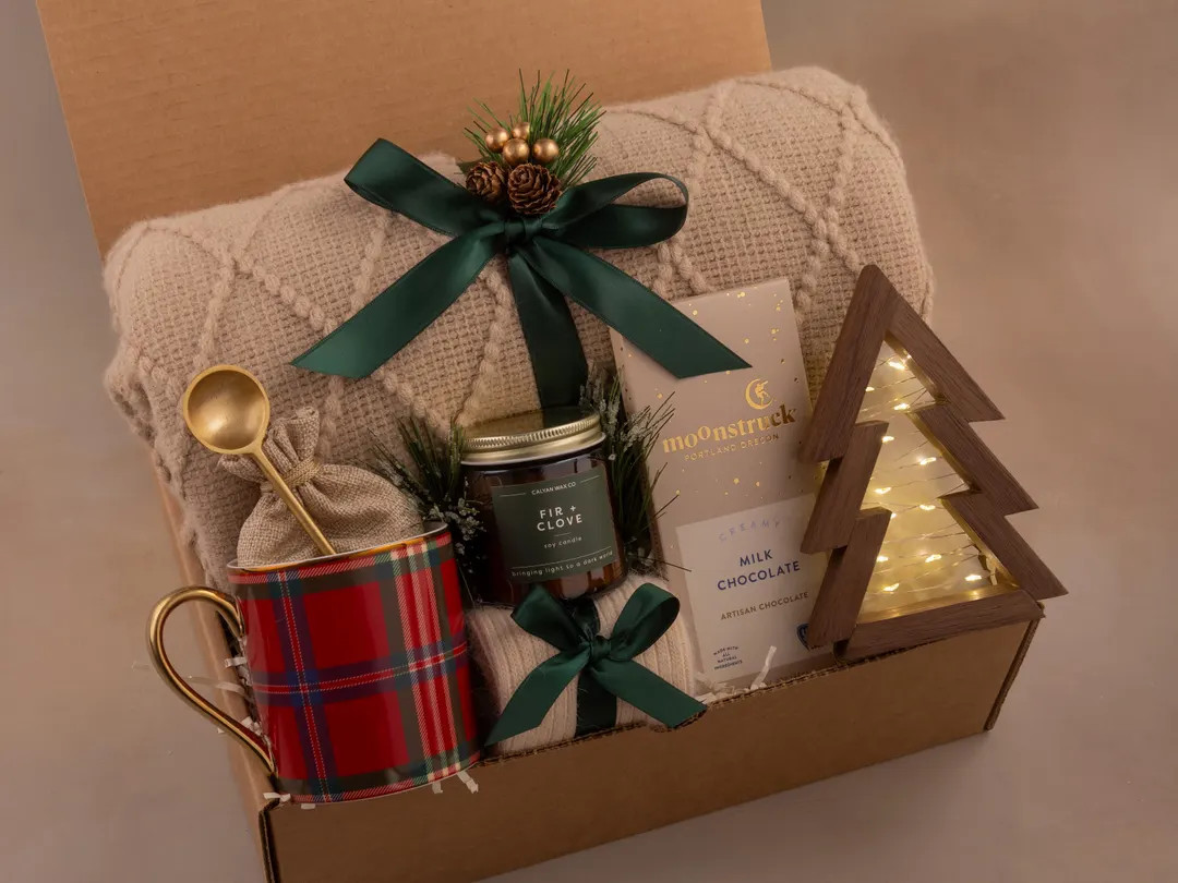 Holiday Warm And Cozy Gift Box With Blanket, Employee Appreciation Gift, Care Package, Hygge Gift... | Etsy (US)
