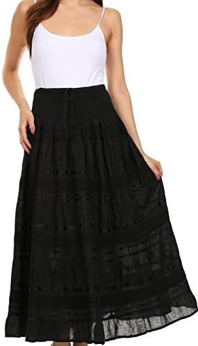 Sakkas Lace and Ribbon Peasant Boho Skirt | Amazon (US)