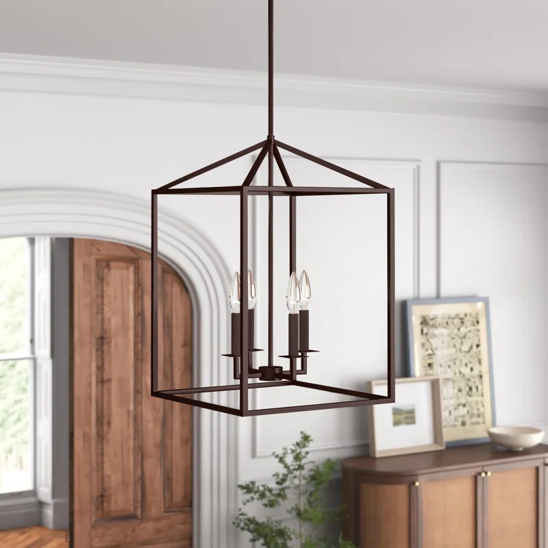 Ellis 4 - Light Dimmable Lantern Square / Rectangle Chandelier | Wayfair North America