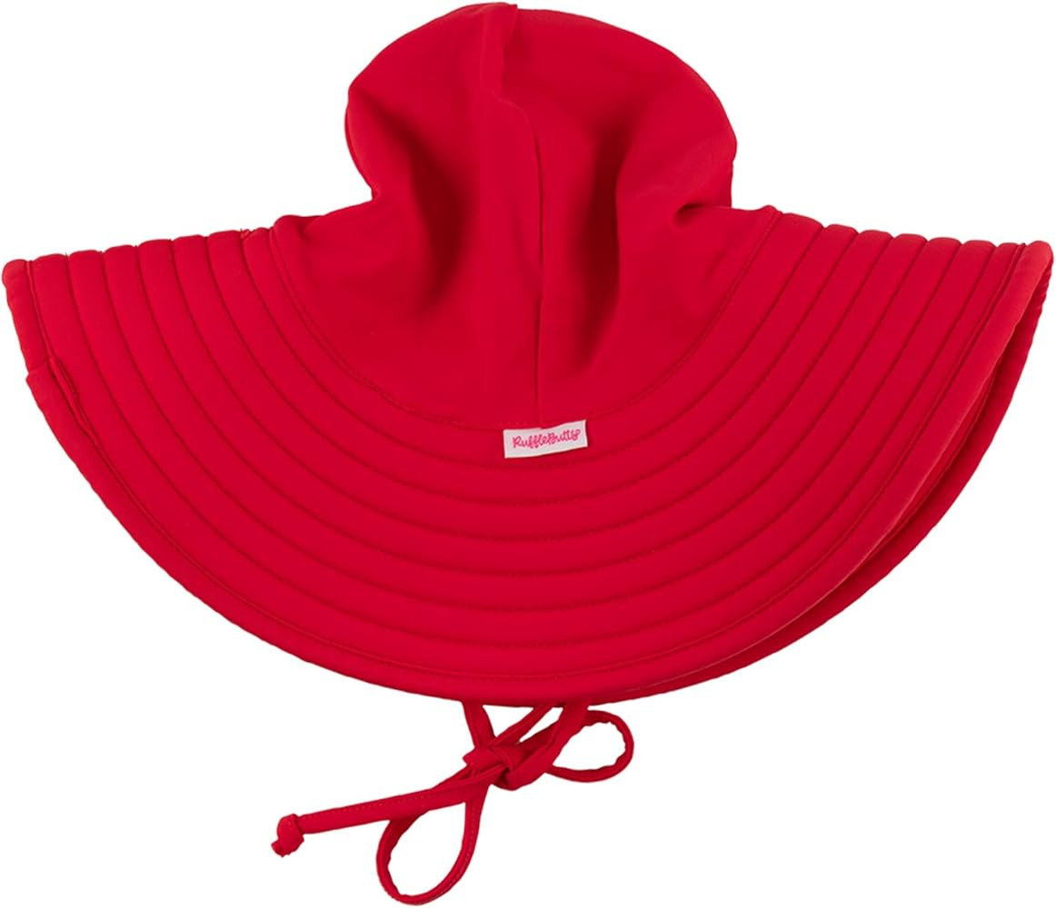 RuffleButts\u00ae Baby/Toddler Girls UPF 50+ Sun Protective Wide Brim Swimwear Sun Hat | Amazon (US)