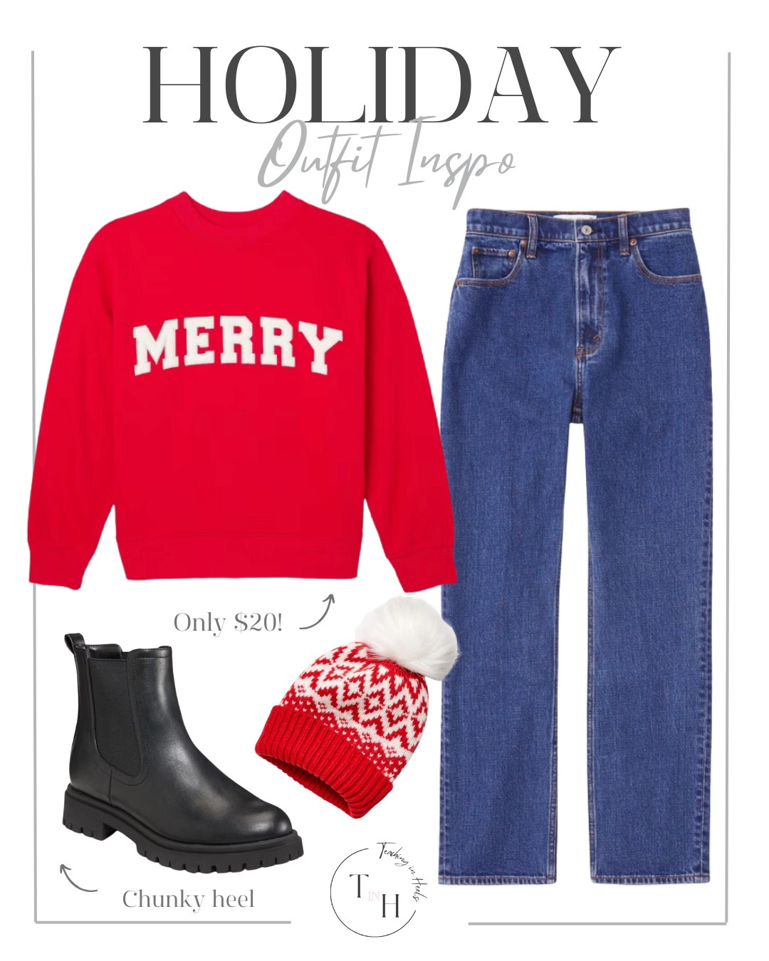 Merry sweatshirt  chunky chelsea boots  knit beanie  dark wash jeans  christmas outfit  christmas time outfit  holiday outfit  holiday party  holiday photos  teacher style  teacher work style workwear  business casual  business office outfit  teacher ootd  teacherfit   ootd  shirt trendteacher  teacher outfits  teacher 

#LTKHoliday #LTKSeasonal #LTKGiftGuide