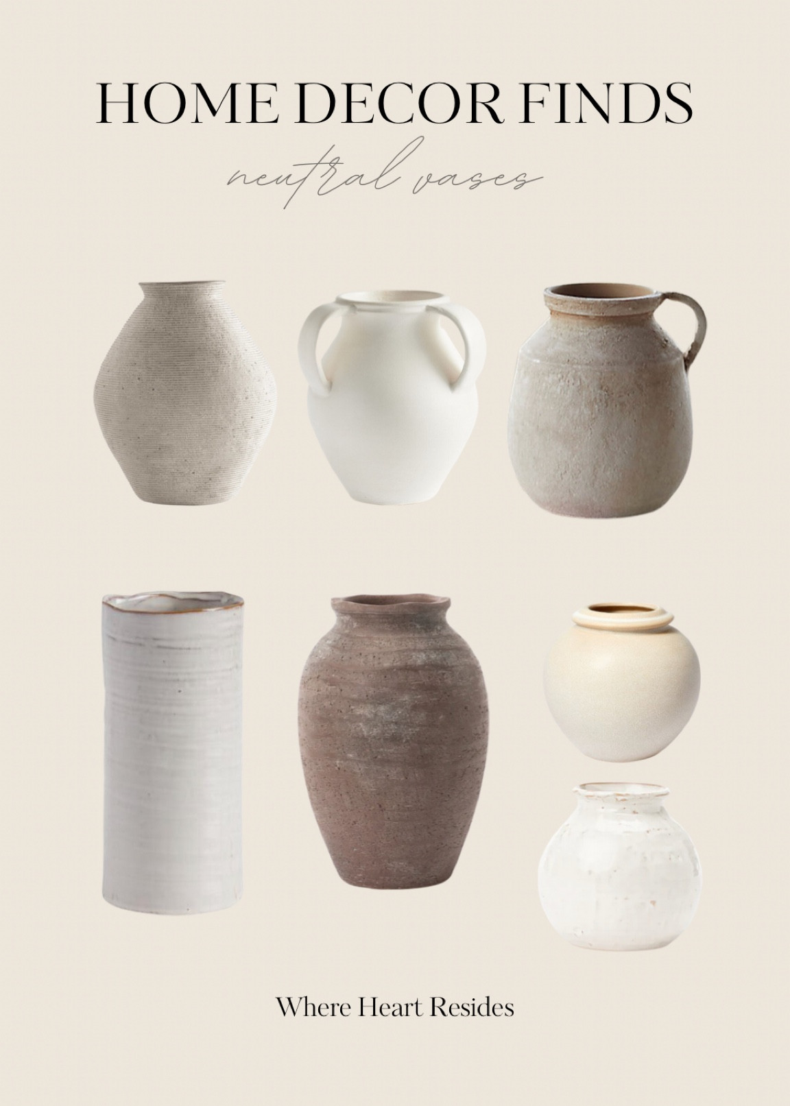 Neutral vases, spring decor, ceramic vases. 

#LTKSeasonal #LTKhome