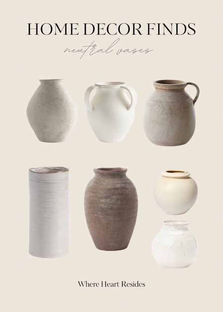 Neutral vases, spring decor, ceramic vases. 

#LTKSeasonal #LTKhome