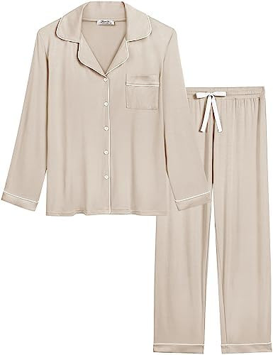 Cherrydew Women Bamboo Viscose Pajama Sets Super Soft Comfy Breathable Cooling Sleepwear Long Sle... | Amazon (US)