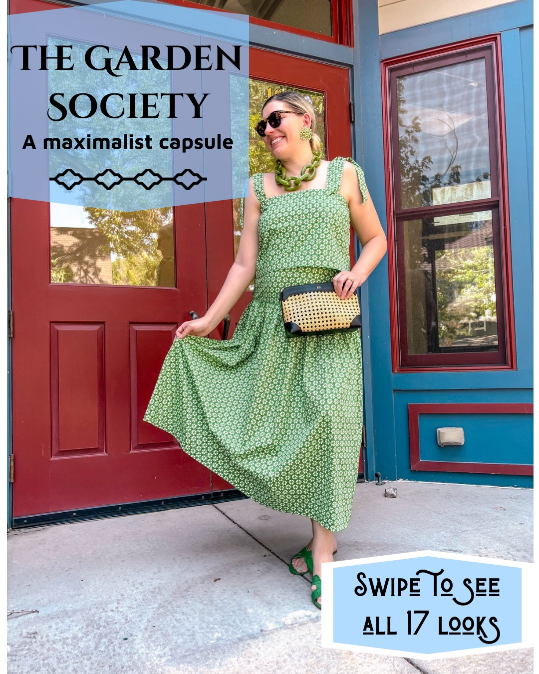 👒 The Garden Society 👒 comes to a close! This maximalist capsule was inspired by the romance of garden parties, cottage paths, summer linens, and the joy of dressing boldly in nature’s color palette. Every piece was styled with a love of playful accessories, luxe fabrications, and unexpected pairings - exactly the type of creative curation I hope to do more of in the future 💚✨

Inside this carousel (and the next), you’ll find all 17 looks from the capsule. Whether items were new, thrifted, vintage, or reimagined favorites, I’ve detailed them all on my @shop.LTK page. Even if something is sold out, I always link similar and inspired options so you can recreate the vibe in your own way 🛍️

And don’t go far… tomorrow, a brand new capsule launches that I think you’re going to love. Think: high-end tropical resort...stay tuned 🌴🍹🌞

#TheGardenSociety #MaximalistStyle #CapsuleWardrobe #LTKstyle #ShoppableLooks #SummerStyle #OutfitRoundup #ResortStyle #TropicalCapsuleComingSoon

#LTKSeasonal #LTKItBag #LTKStyleTip