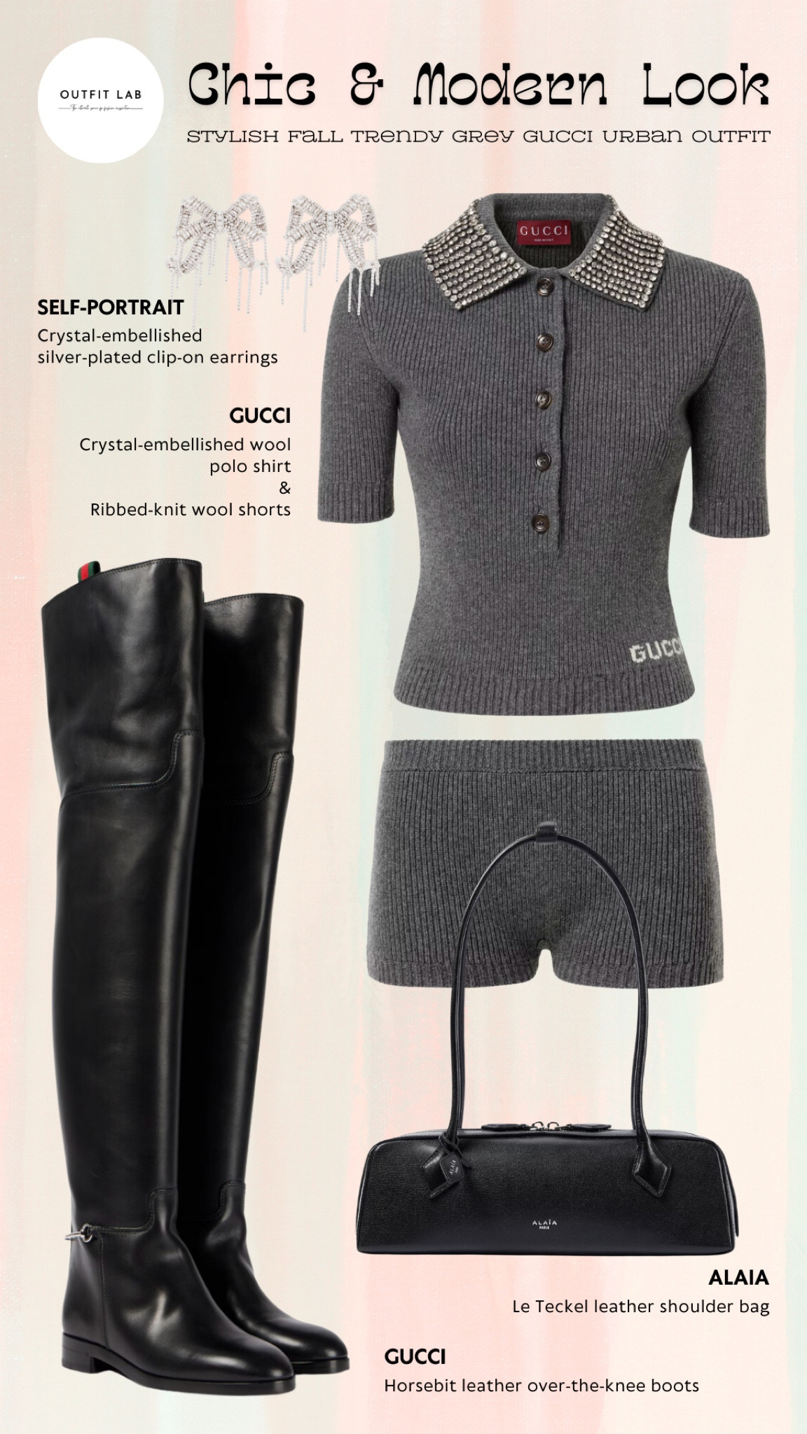 Stylish Fall Trendy Grey Gucci Urban Outfit: Chic & Modern Look

Step into fall with this stylish and trendy grey Gucci urban outfit. Featuring a chic Gucci shirt paired with matching shorts and sleek boots for a modern, edgy look. Complete the ensemble with a sophisticated Alaia bag and dazzling Self-Portrait earrings. Perfect for making a statement in the city, this outfit combines urban flair with high-fashion elegance. Shop now to elevate your fall wardrobe!

#LTKStyleTip #LTKSeasonal #LTKFallSale