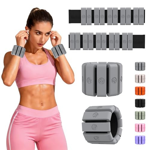 Wearable Wrist & Ankle Weights for Women and Men, Adjustable Arm & Leg Weights, 2.6lb Pair, for Walking, Yoga, Pilates, Dance, Barre, Gym & Home Workout(Gray) | Amazon (US)