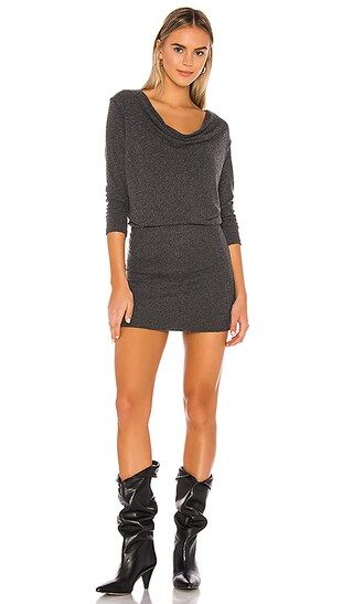Cecile Cowl Neck Dress in Charcoal | Revolve Clothing (Global)