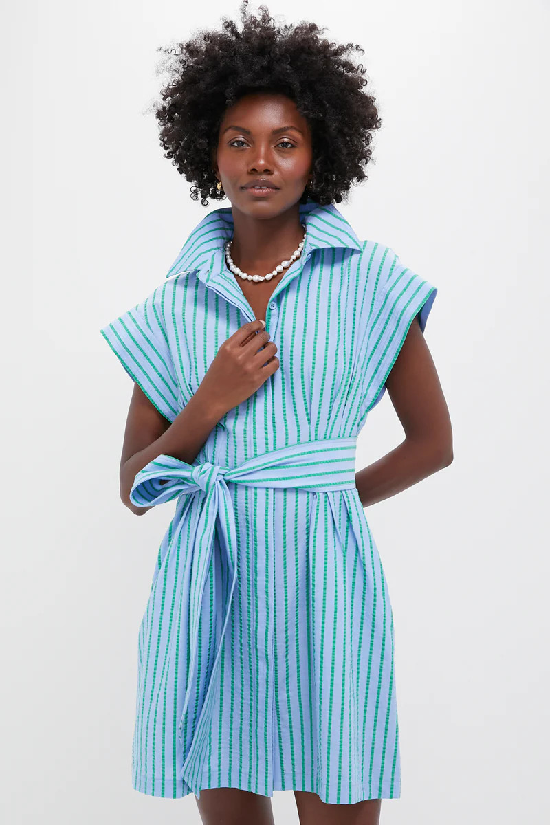 Delphinium Seersucker Mini Callie Dress | Tuckernuck (US)