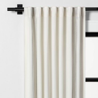 Engineered Plaid Curtain Panel Sour Cream/Gray - Hearth & Hand&#153; with Magnolia | Target