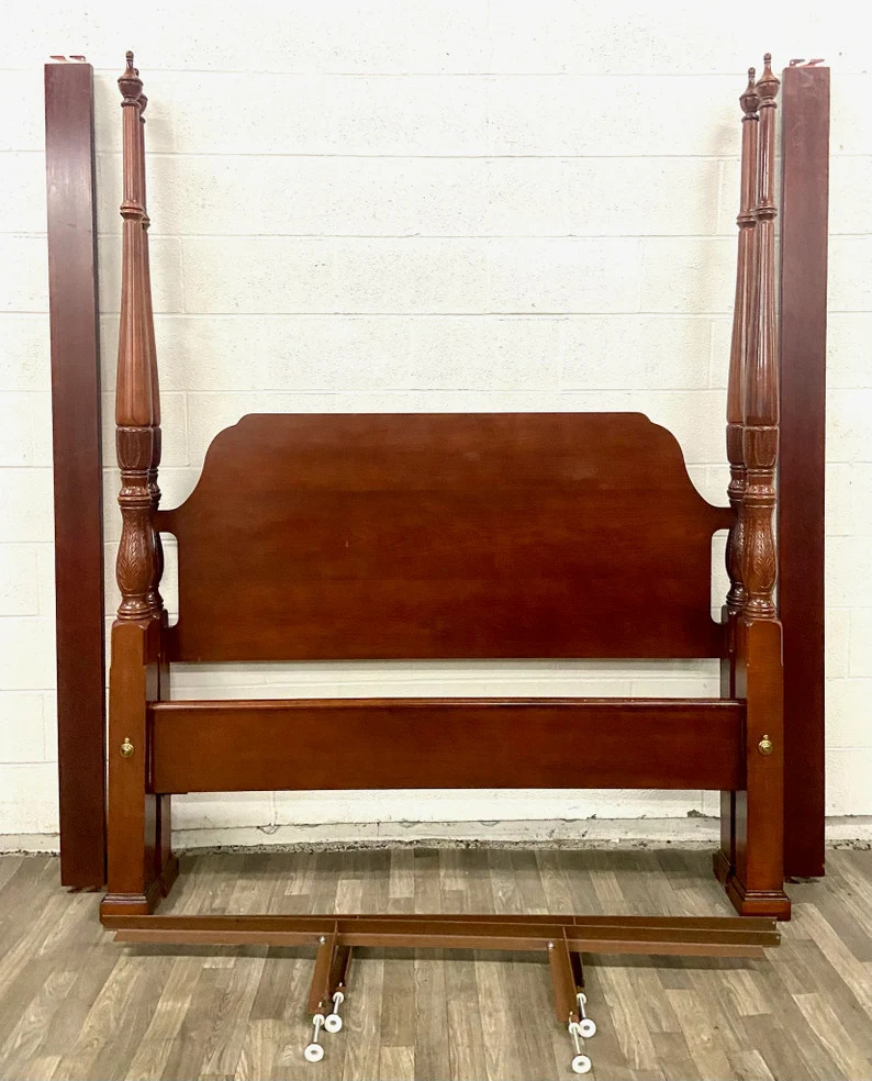 Vintage Convertible Queen or Full Size Carved Four Poster Rice Bed | Etsy (US)