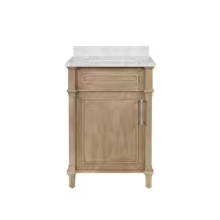 Home Decorators Collection Aberdeen 24 in. W x 20 in. D x 34.5 in. H Bath Vanity in Antique Oak w... | The Home Depot