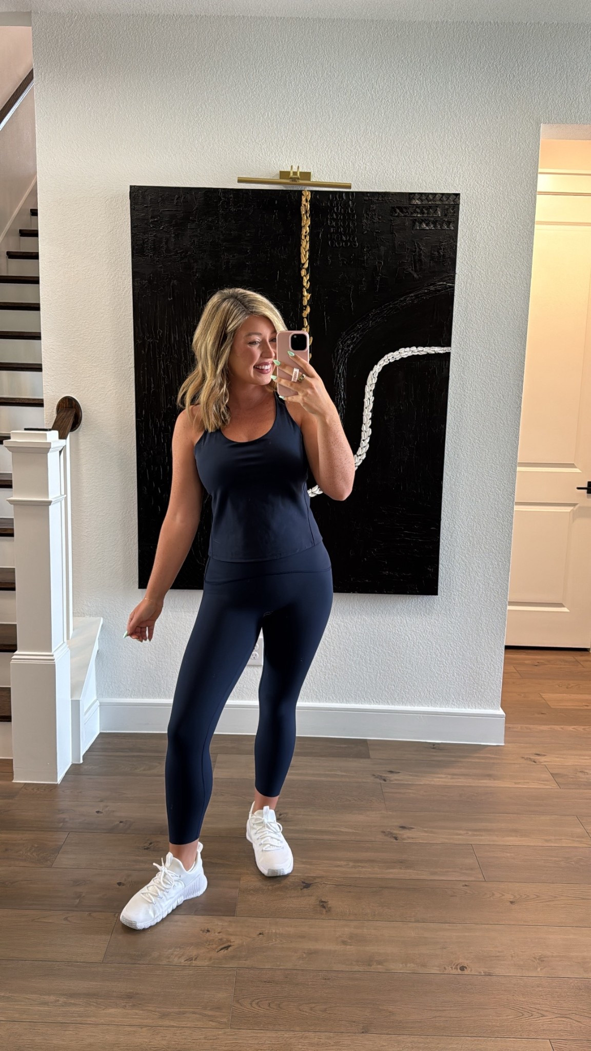 Leg day outfit- all from spanx. These are the booty boost leggings in a size large. They are pretty snug. Currently select colors are on sale. Tank is in a size large and has a built in shelf bra 

#LTKActive #LTKMidsize