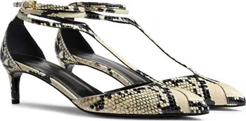 Mia Kitten Heel Pointed Toe T-Strap Pump (Women) | Nordstrom