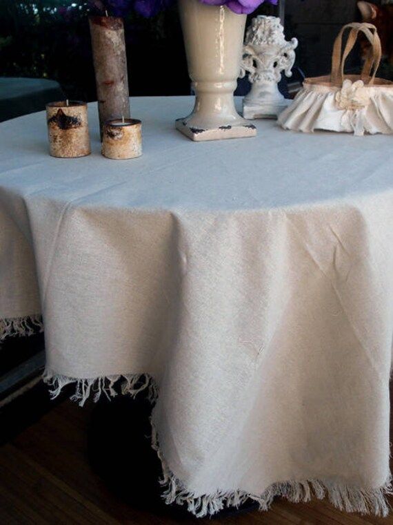 54 X 54 Natural Rustic Table Cover Overlay Linen | Etsy | Etsy (US)