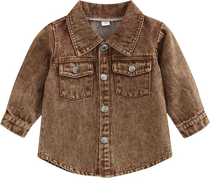 Toddler Boy Clothes 1T 2T 3T 4T 5T Baby Denim Jacket Solid Color Lapel Button-Up Pockets Coat Fal... | Amazon (US)