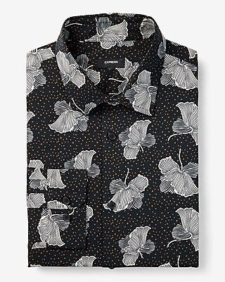 Slim Dot Floral Stretch 1mx Dress Shirt | Express