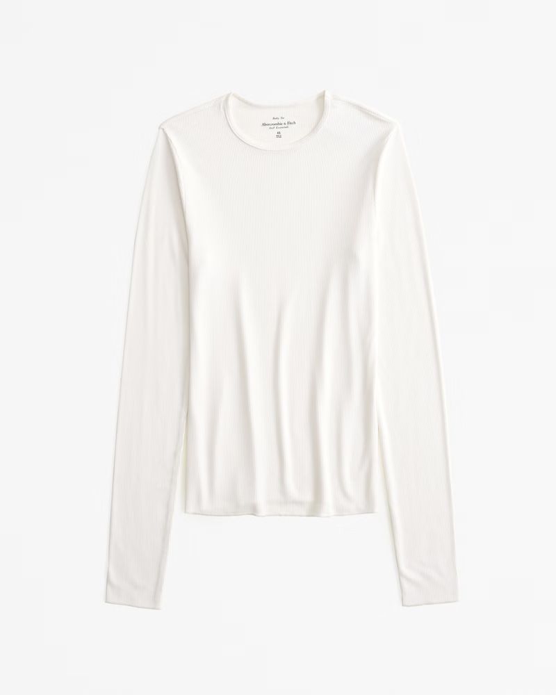 Long-Sleeve Featherweight Rib Tuckable Top | Abercrombie & Fitch (US)